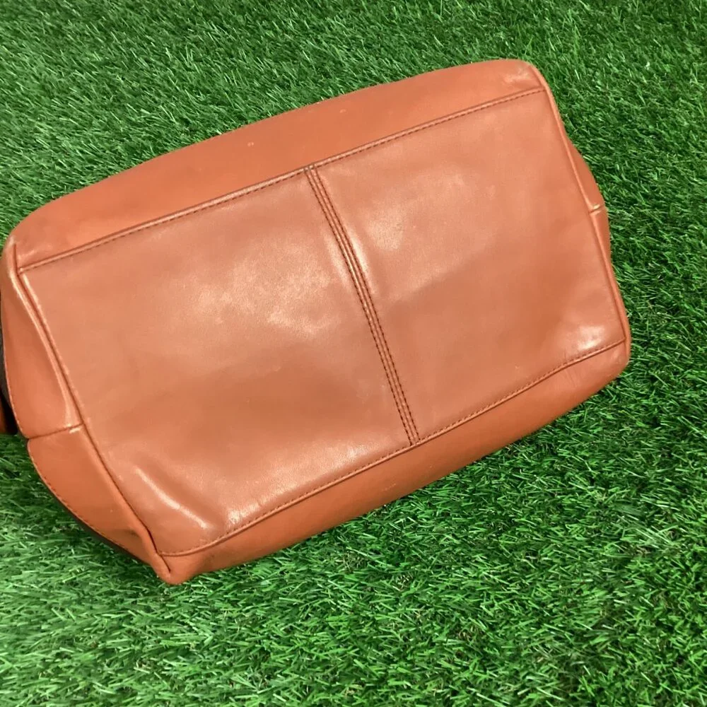 Coach Black & Dark Tan Leather Toiletry Bag Case
